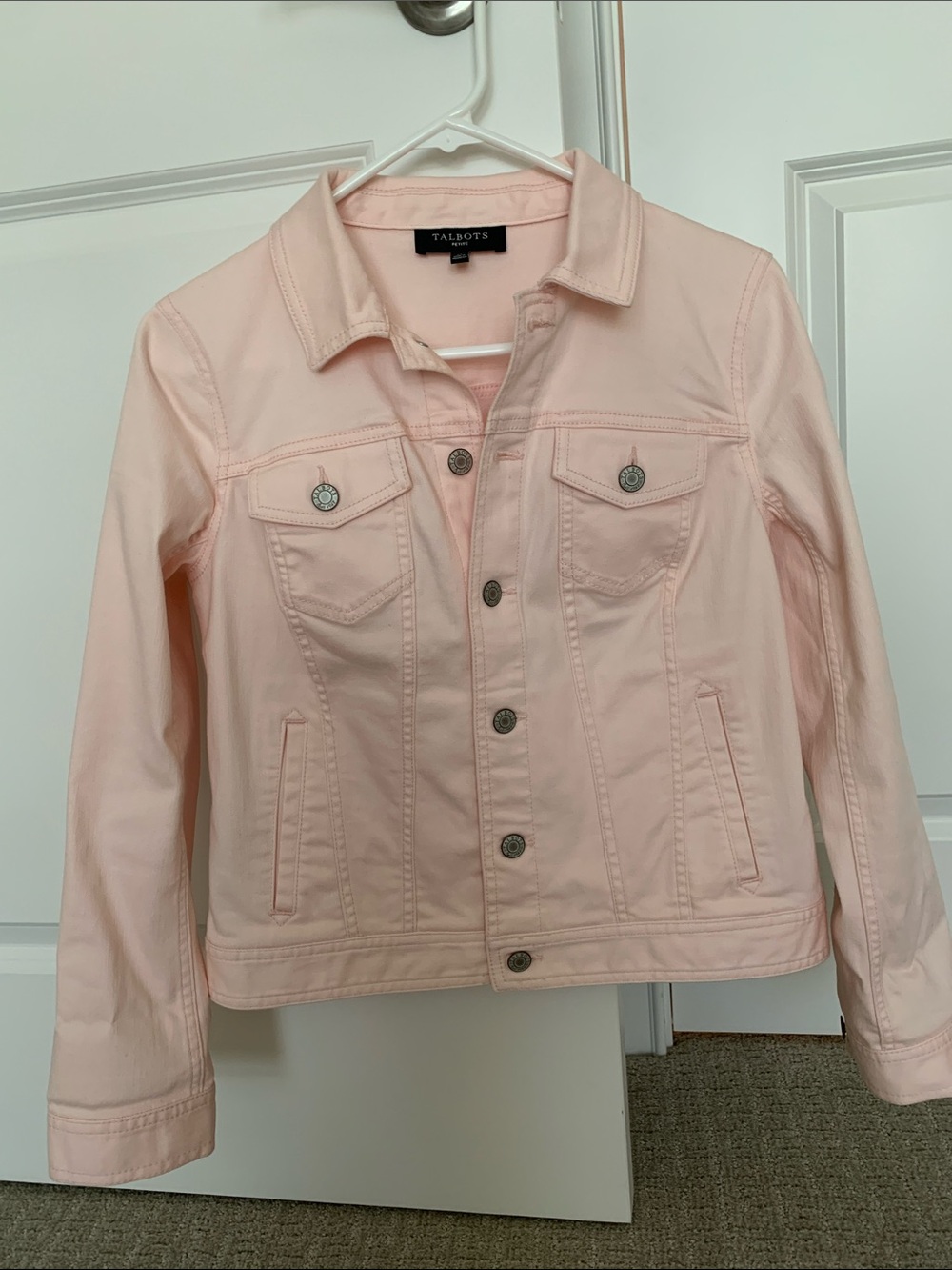 Talbots Pastel Pink Denim Jacket Size 4P